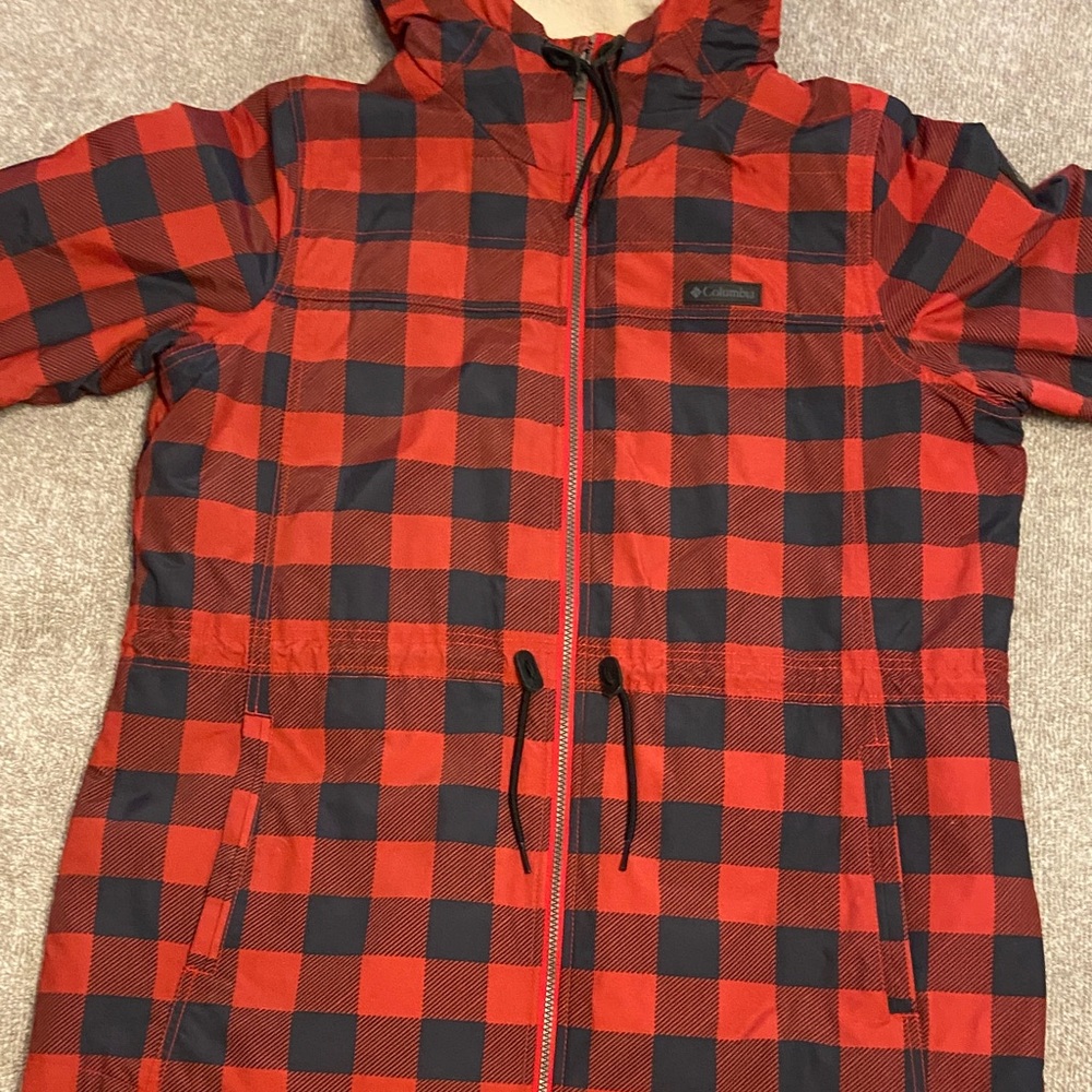 Columbia Red and Black Plaid Ski Jacket